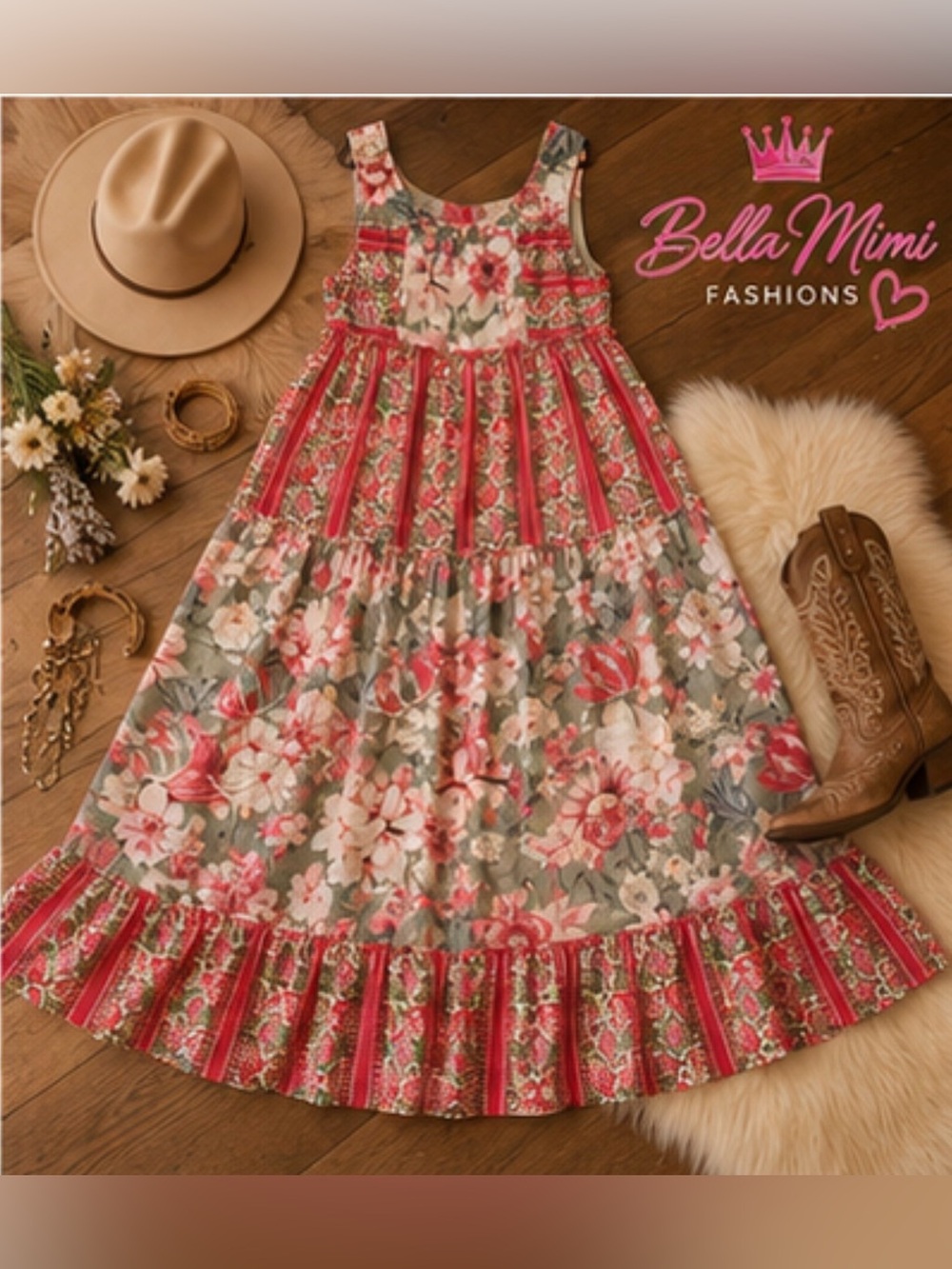 🌺🌸🌹DAVI & DANI Floral Patchwork Boho Maxi Dress – Size 3X 🌸 BRB SL 8 - Picture 8 of 8
